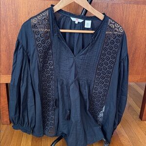 Levi’s Navy Blue Peasant sleeve blouse S